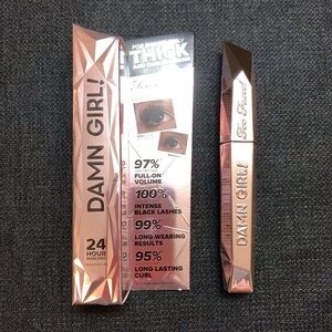 TOO FACED Damn Girl 24 Hour Volumizing Mascara – Black – Full Size .43 oz